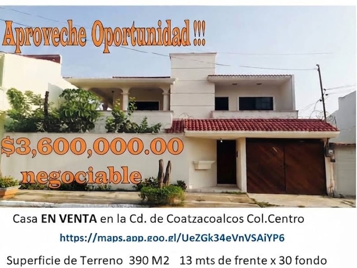 Casa en venta en Coatzacoalcos Centro