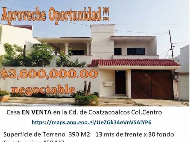 Casa en venta en Coatzacoalcos Centro